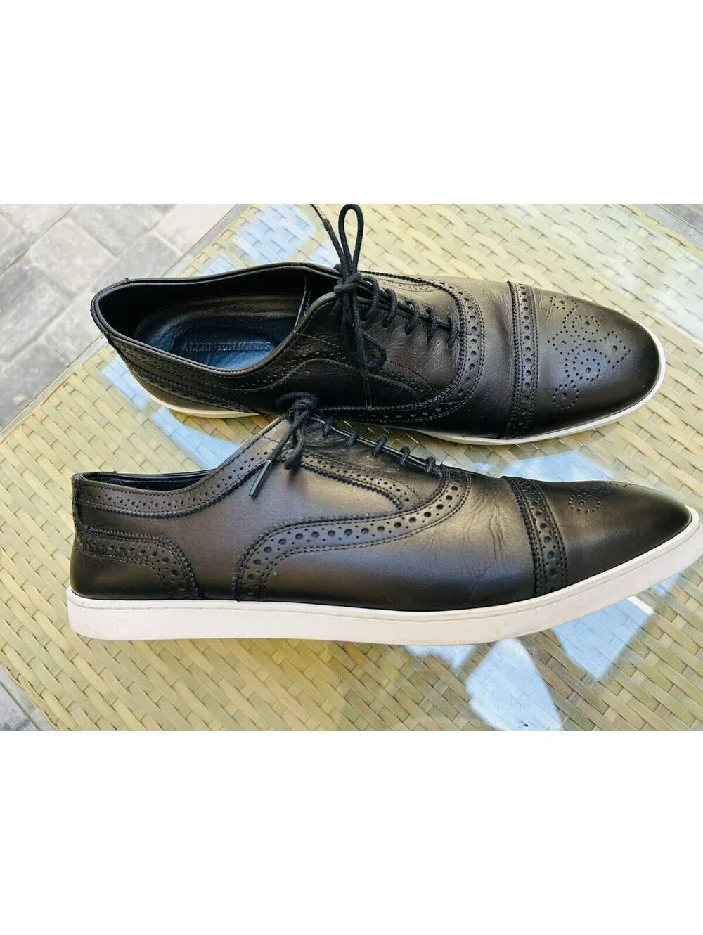 Allen Edmonds Strand Oxford Dress Sneaker Shoe Black Leather Wingtip 13 EEE 3E